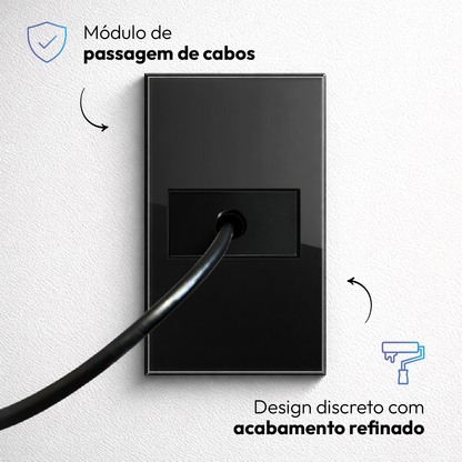 Modulo Passa Fio Espelho 4X2 Preto Neo