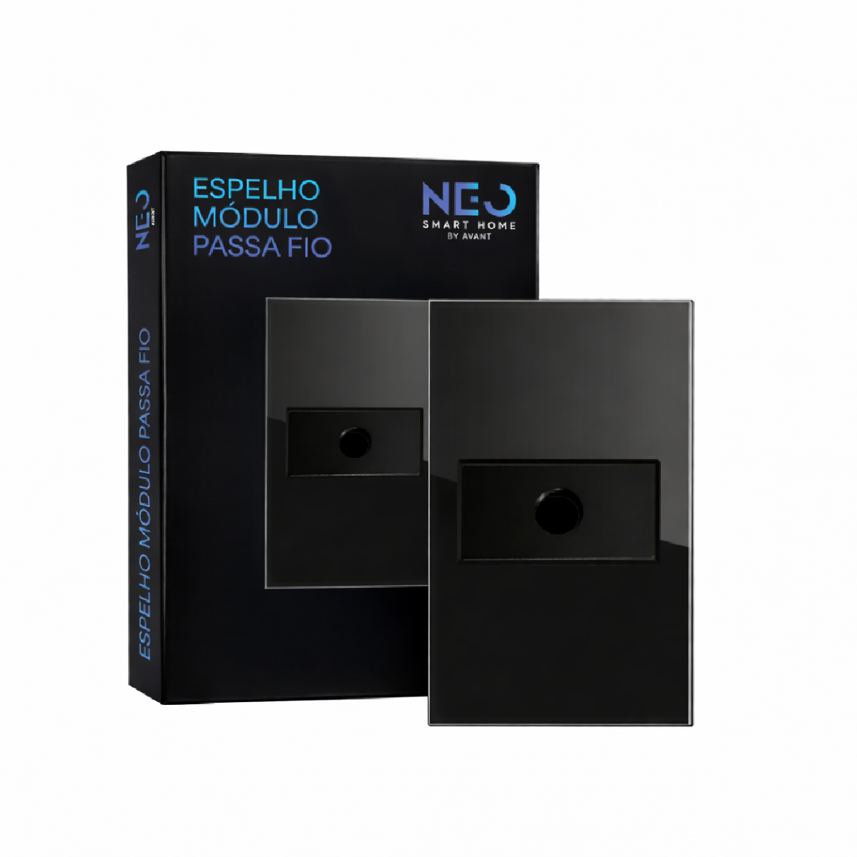 Modulo Passa Fio Espelho 4X2 Preto Neo