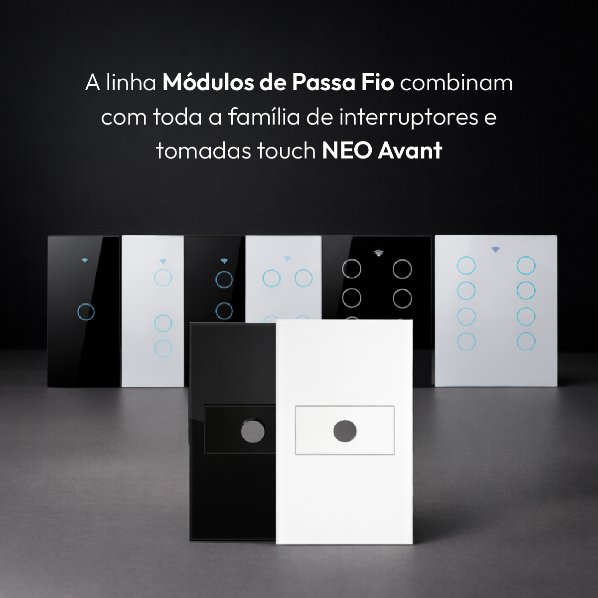 Modulo Passa Fio Espelho 4X2 Preto Neo