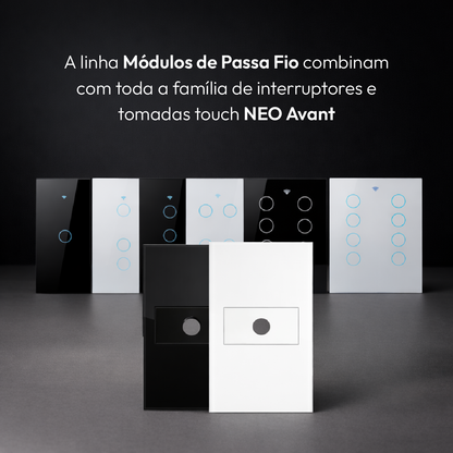 Modulo Passa Fio Espelho 4X2 Preto Neo