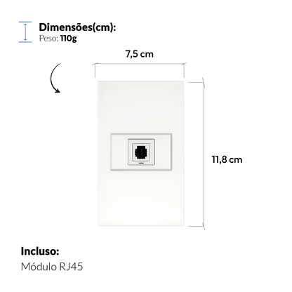 Modulo RJ45 Espelho 4X2 Branco Neo Avant
