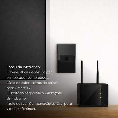 Modulo RJ45 Espelho 4X2 Preto Neo