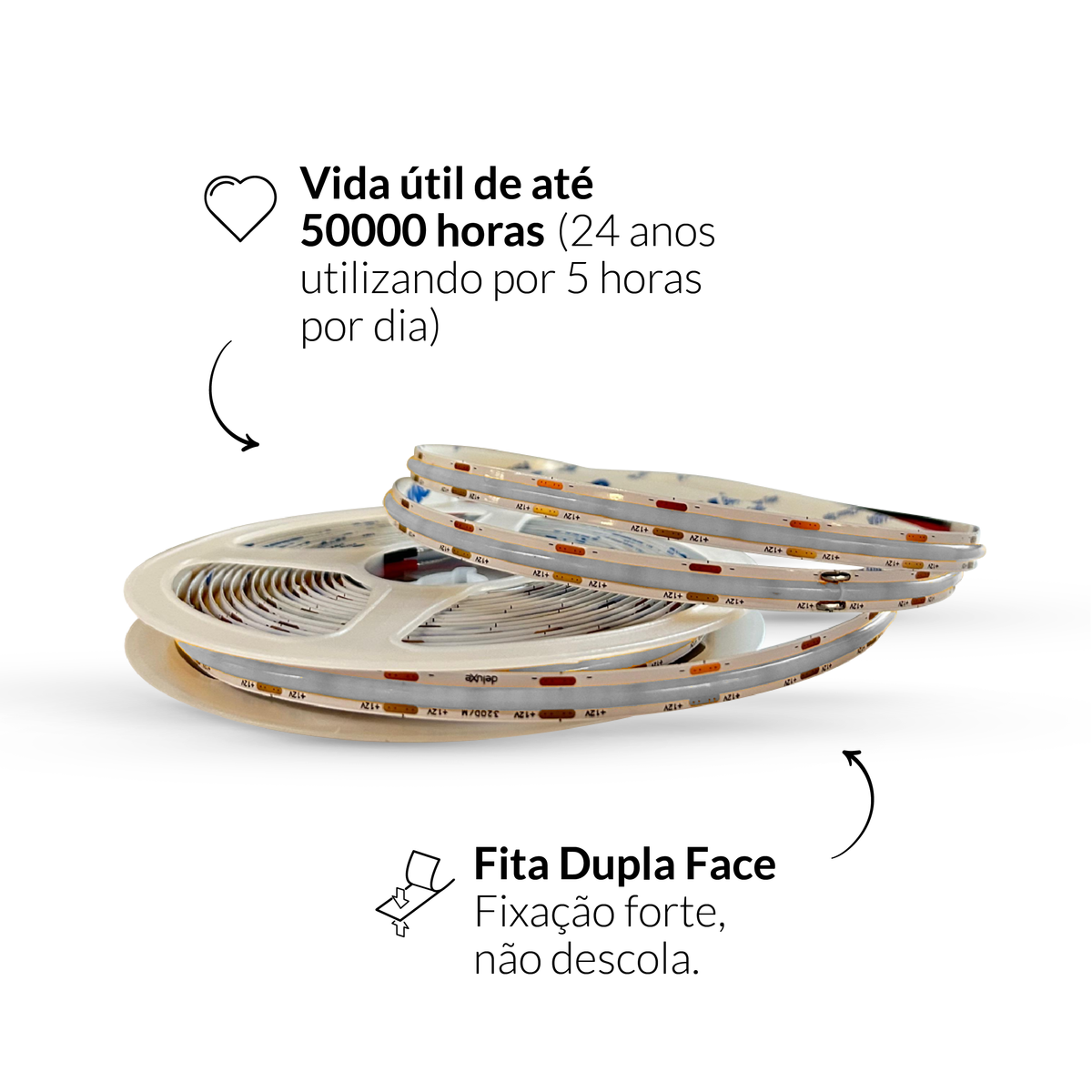 Fita Led 5m Cob 8w RGB Colorido 720lm 12v Alut