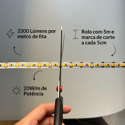 Fita Led Celeste 5m 20w 3000k Branco Quente 3300lm 12v Alut