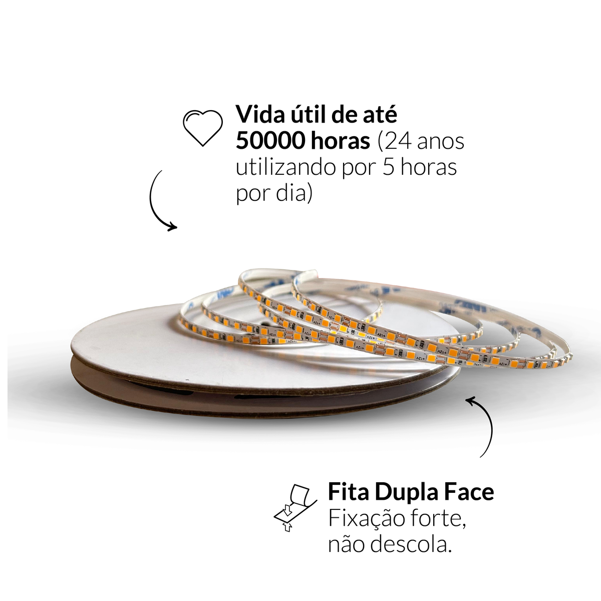 Fita Led Celeste Slim 5m 8w 6500k Branco Frio 960lm 12v Alut
