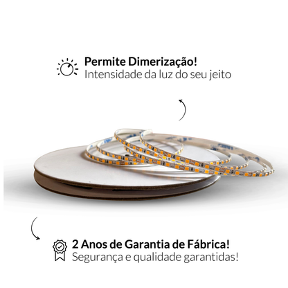 Fita Led Celeste Slim 5m 8w 6500k Branco Frio 960lm 12v Alut