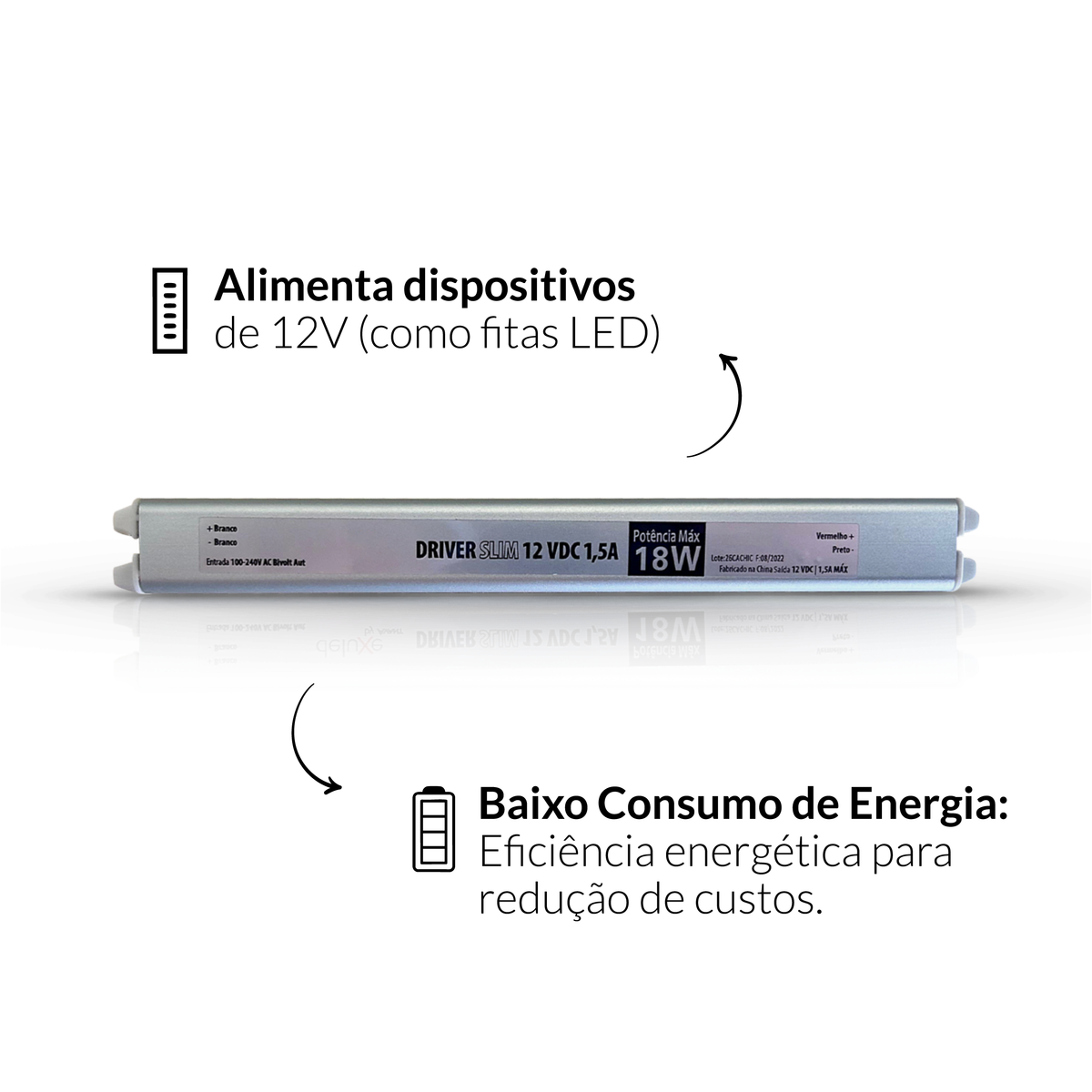 Fonte driver Slim 18w 1.5a Bivolt Alut - NEO Avant