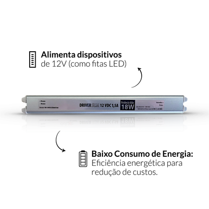Fonte driver Slim 18w 1.5a Bivolt Alut - NEO Avant