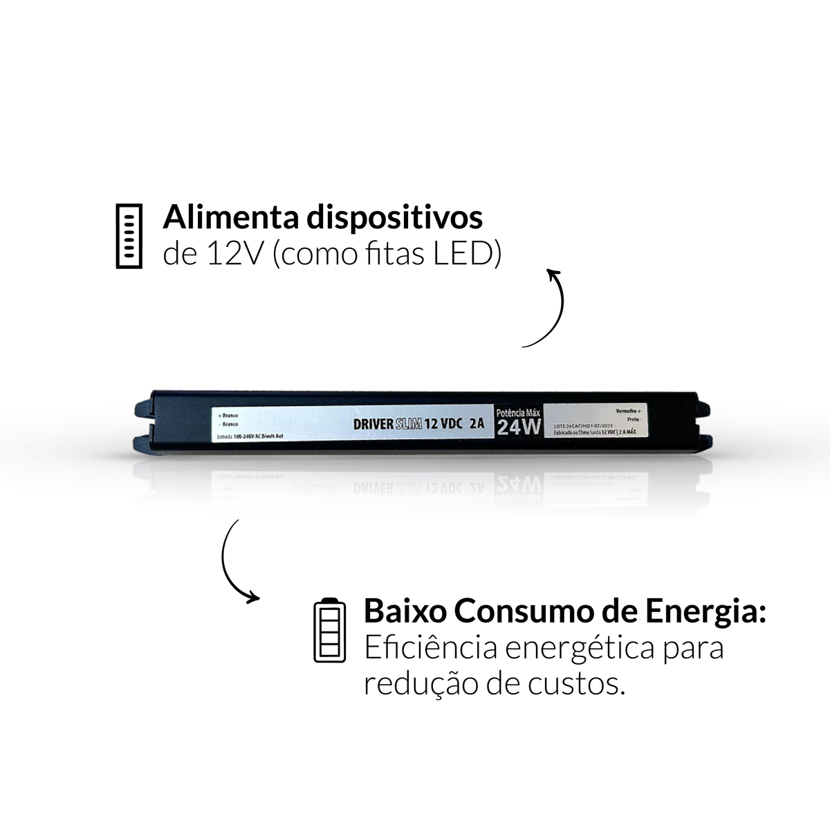 Fonte driver Slim 24w 2a Bivolt Alut - NEO Avant