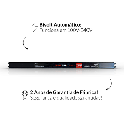 Fonte driver Slim 48w 4a Bivolt Alut - NEO Avant