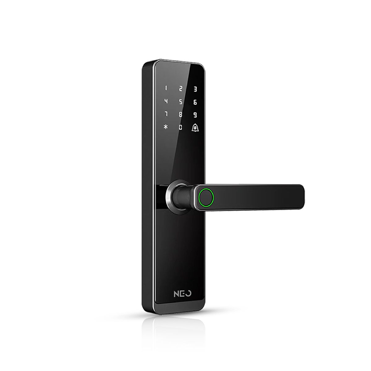 Fechadura Digital Inteligente Stark Handle Embutir Biometria Zigbee Preto Neo