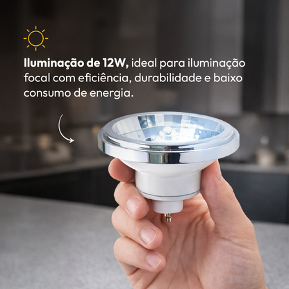 Lâmpada Led Ar111 12w 6500k Branco Frio GU10 Bivolt Branco Alut