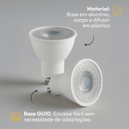 Lâmpada Led Dicróica MR16 4,8w 6500k Branco Frio GU10 Bivolt Alut