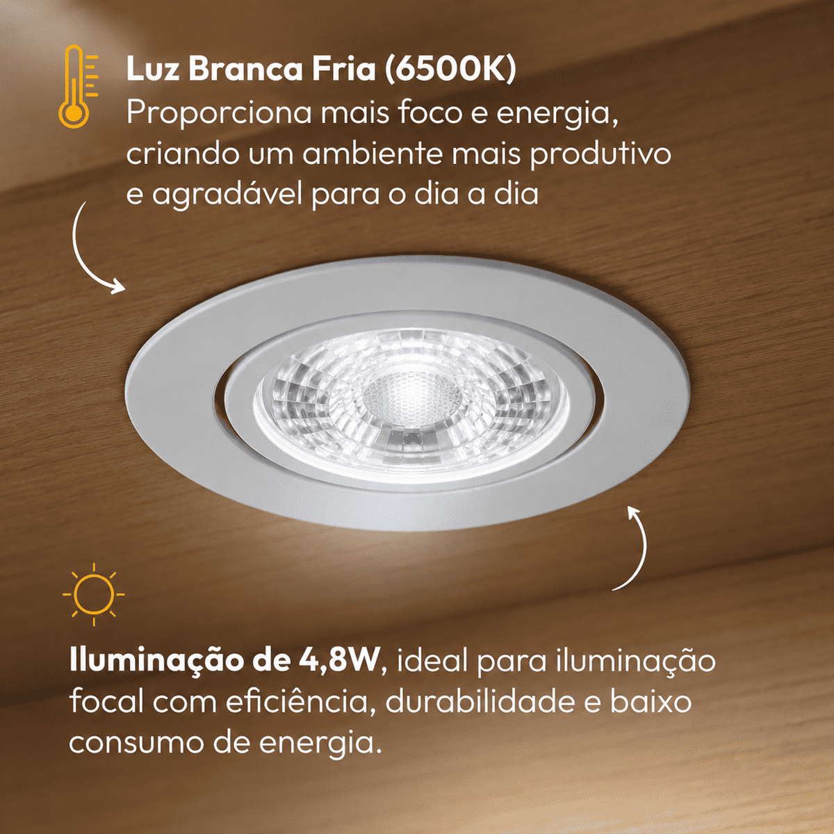 Lâmpada Led Dicróica MR16 4,8w 6500k Branco Frio GU10 Bivolt Alut