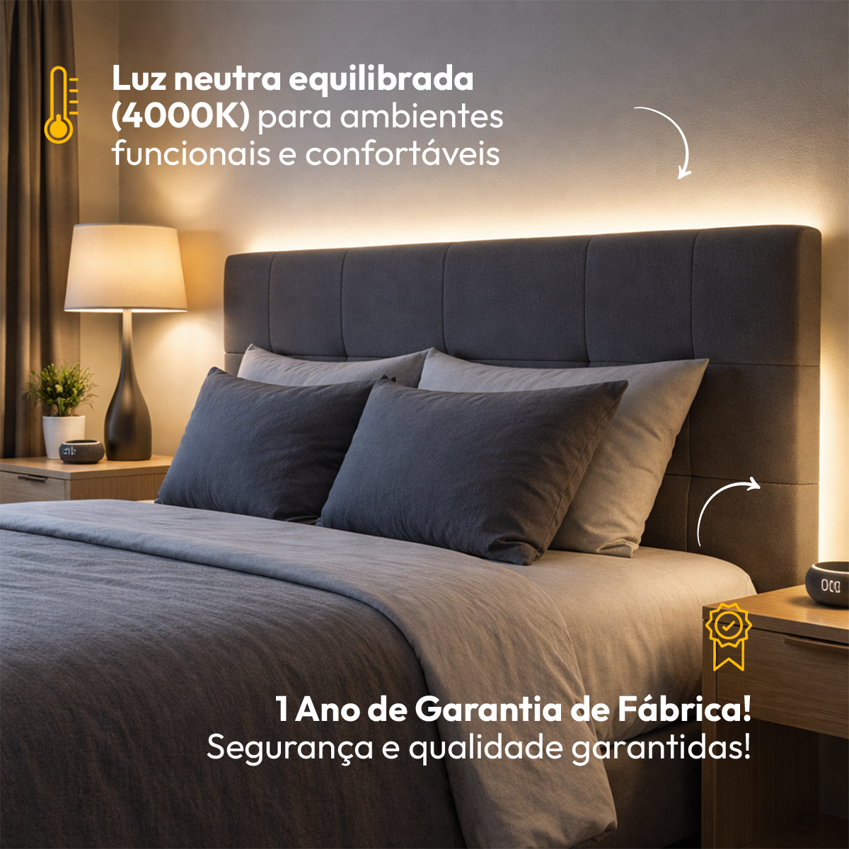 Fita Led 5M Audace Cob 15w 4000k Branco Neutro 12v Alut By Avant