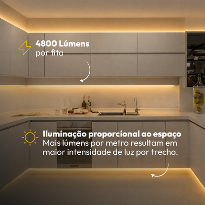 Fita Led 5M Audace Cob 15w 3000k Branco Quente 12v Alut By Avant