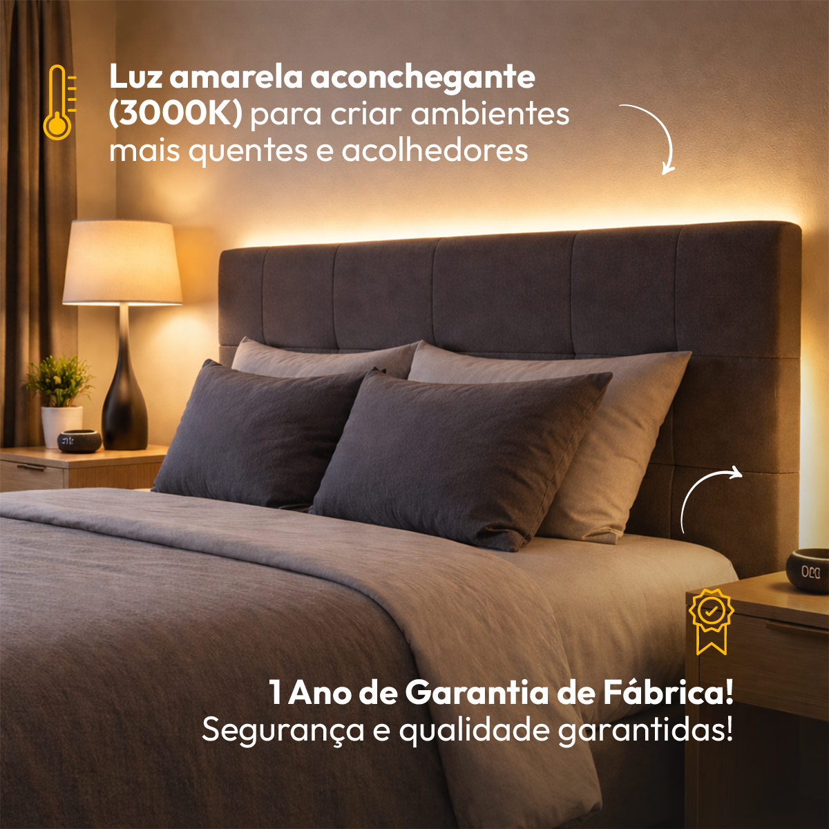 Fita Led 5M Audace Cob 15w 3000k Branco Quente 12v Alut By Avant