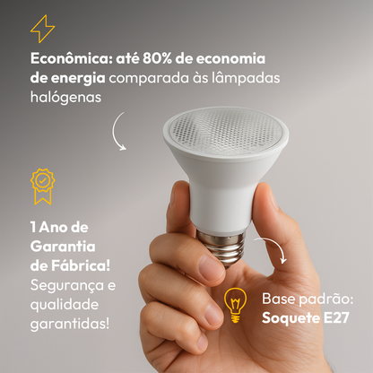 Lâmpada Led Par20 7w 3000k Branco Quente E27 Bivolt Branco Alut