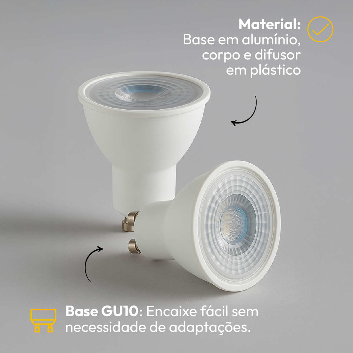 Lâmpada Led Dicróica MR16 4,8w 4000K Branco Neutro GU10 Bivolt Alut