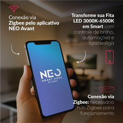Controlador de Fita Led Inteligente Zigbee Branco Quente/Frio Neo
