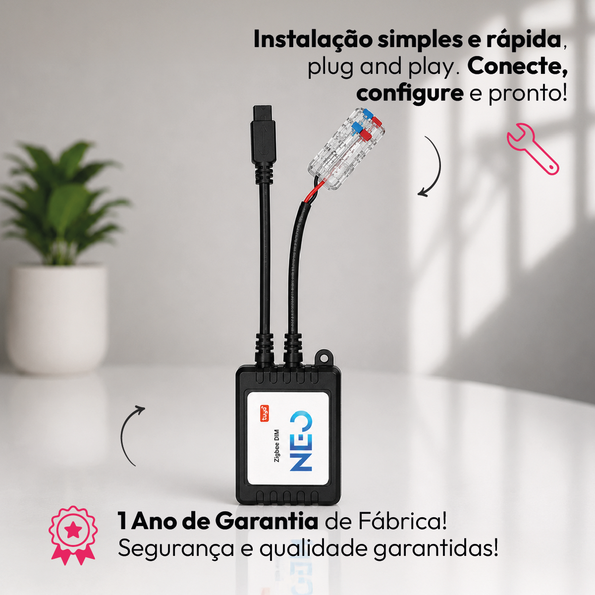Controlador de Fita Led Inteligente Zigbee Branco Quente/Frio Neo
