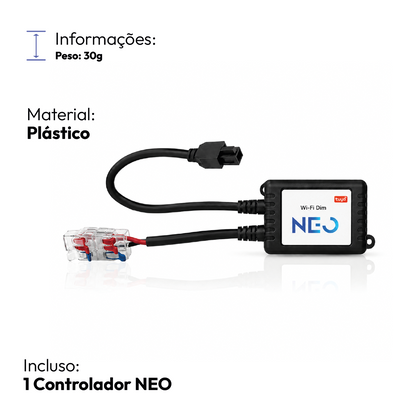 Controlador de Fita Led Inteligente Wi-Fi Branco Quente/Frio Neo