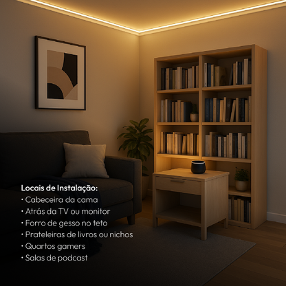 Controlador de Fita Led Inteligente Wi-Fi Branco Quente/Frio Neo
