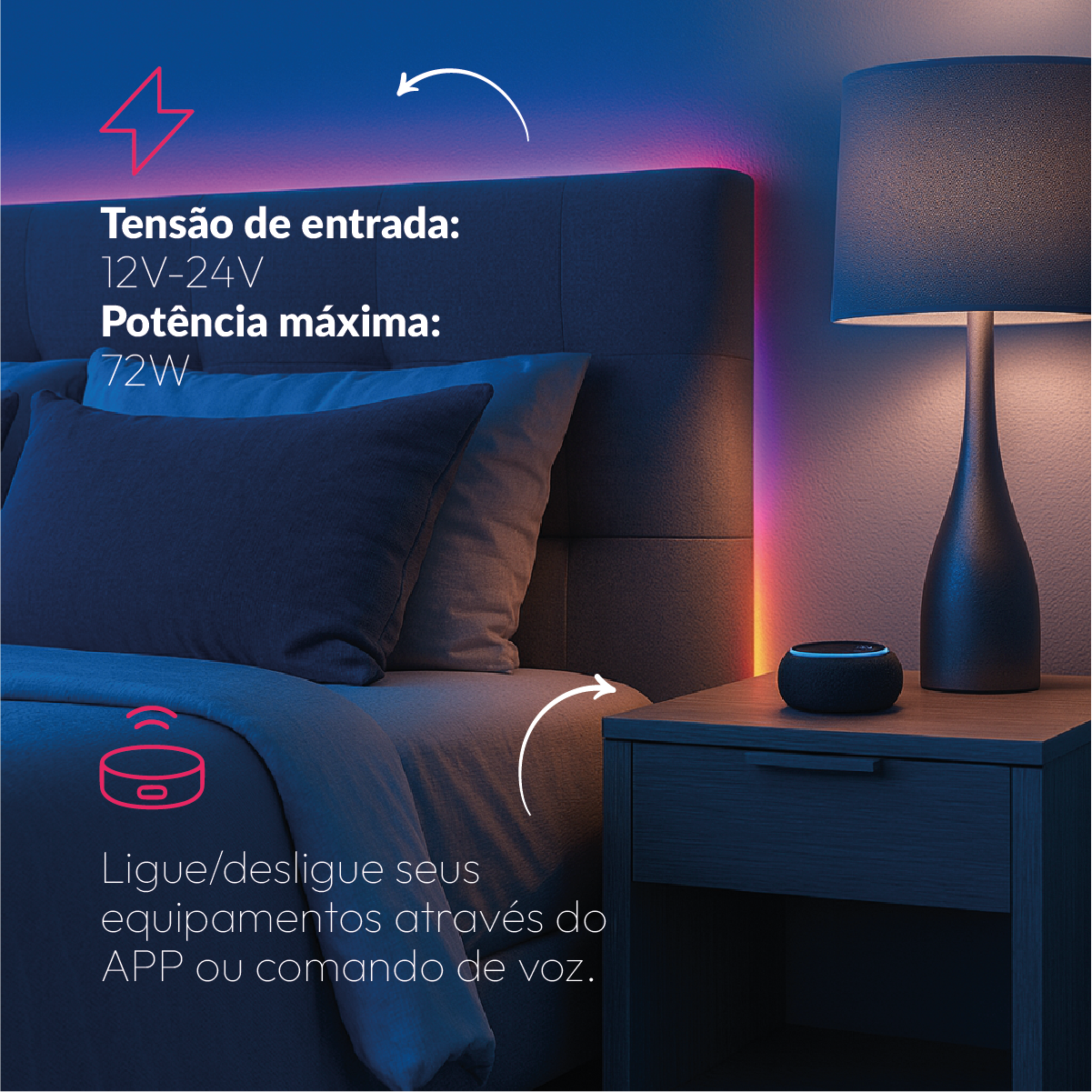 Controlador de Fita Led Inteligente Zigbee Branco Quente/Frio RGB Colorido Neo