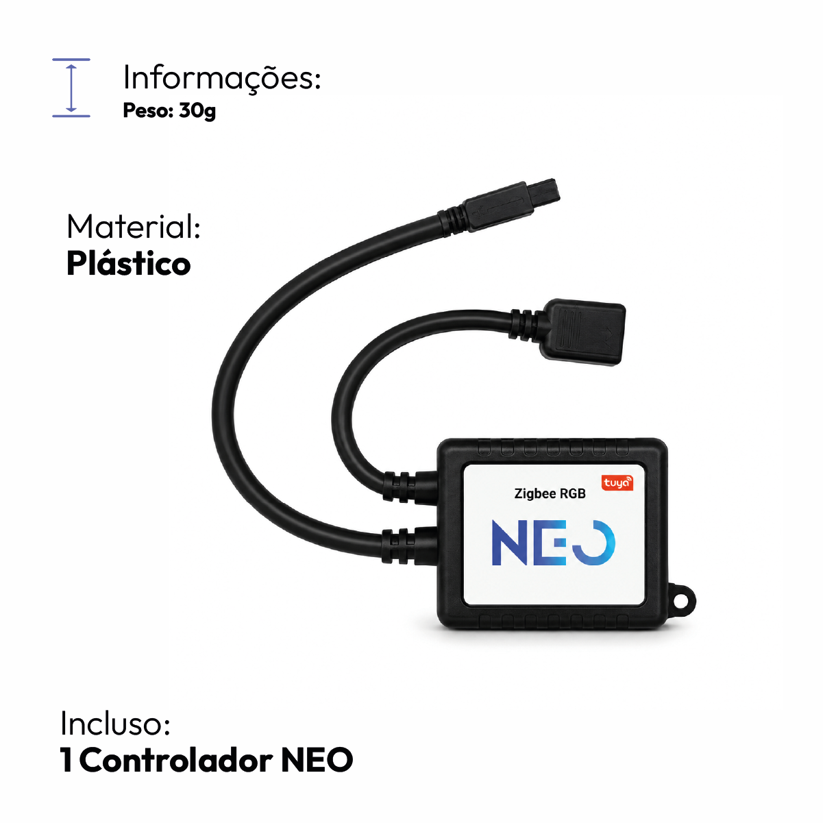 Controlador de Fita Led Inteligente Zigbee Branco Quente/Frio RGB Colorido Neo