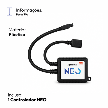 Controlador de Fita Led Inteligente Zigbee Branco Quente/Frio RGB Colorido Neo