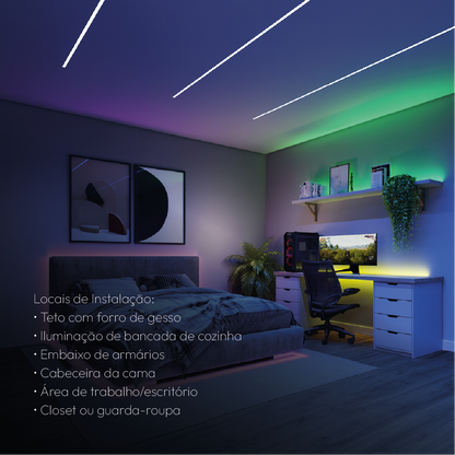 Controlador de Fita Led Inteligente Wifi Branco Quente/Frio RGB Colorido Neo