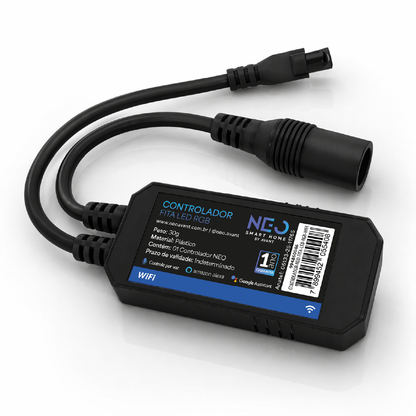 Controlador de Fita Led Inteligente Wifi Branco Quente/Frio RGB Colorido Neo