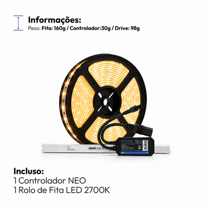 Fita Led Inteligente Wifi 10W 5 Metros 2700K Branco Quente 12v Neo - NEO Avant