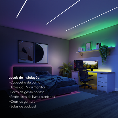 Fita Led Inteligente Wifi 10w 5 Metros Branco Quente/Frio RGB Colorido 12v Neo