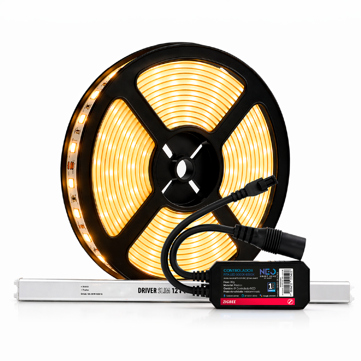 Fita Led Inteligente Zigbee 10w 5 Metros 2700k Branco Quente 12v Neo