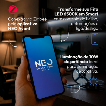 Fita Led Inteligente Zigbee 10w 5 Metros 6500k Branco Frio 12v Neo