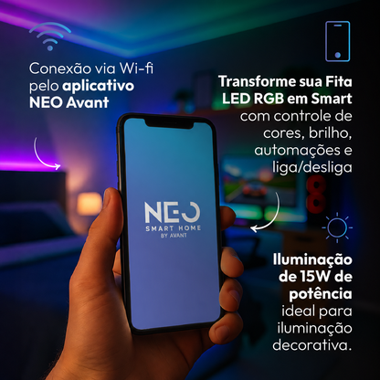 Fita Led Inteligente Zigbee 10w 5 Metros Branco Quente/Frio RGB Colorido 12v Neo