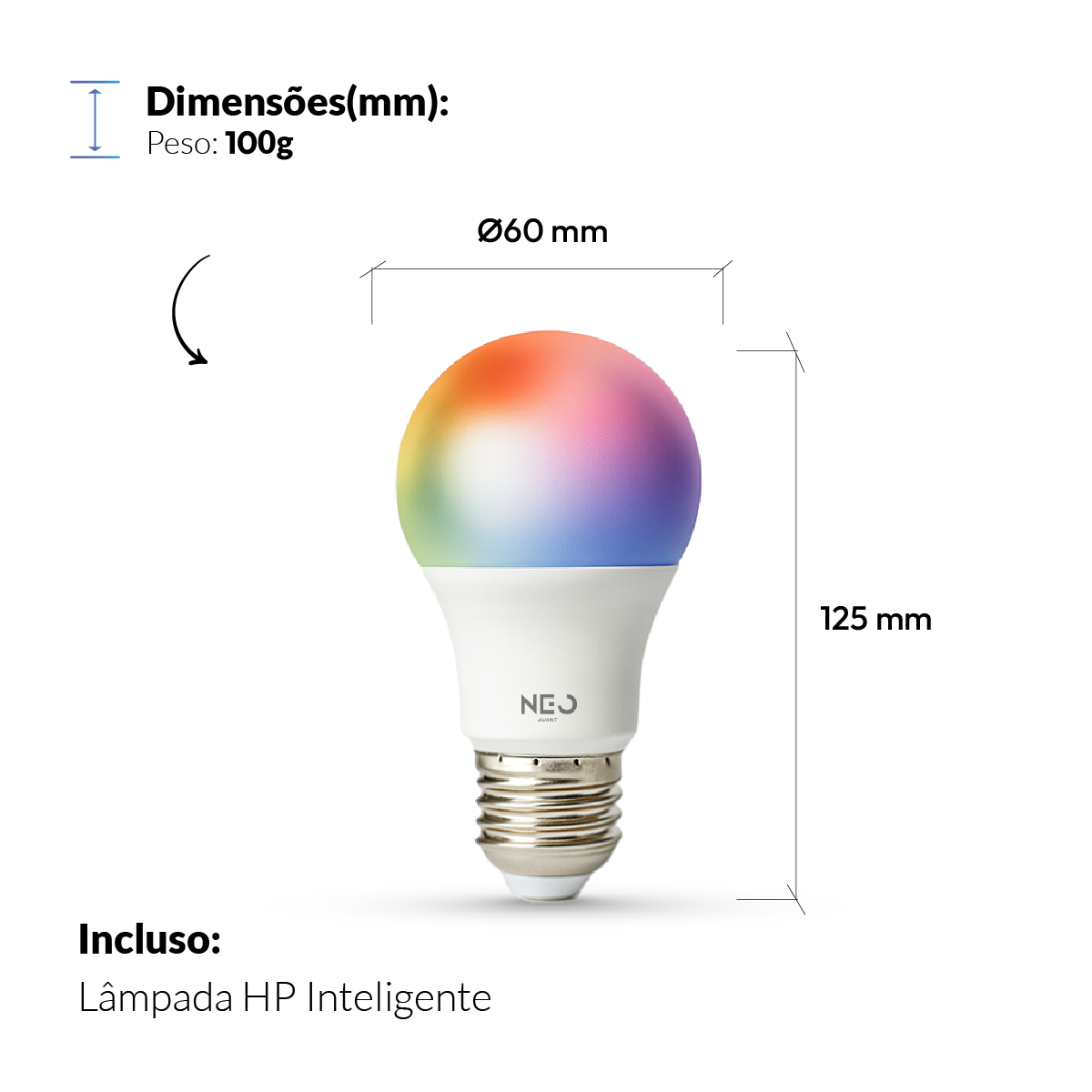 Lâmpada Led Pera Inteligente Wifi 10w RGB E27 Bivolt Neo