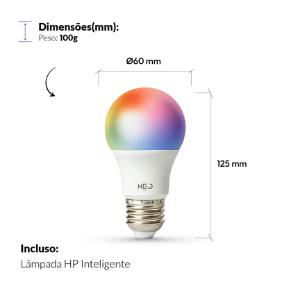 Lâmpada Led Pera Inteligente Wifi 10w RGB E27 Bivolt Neo