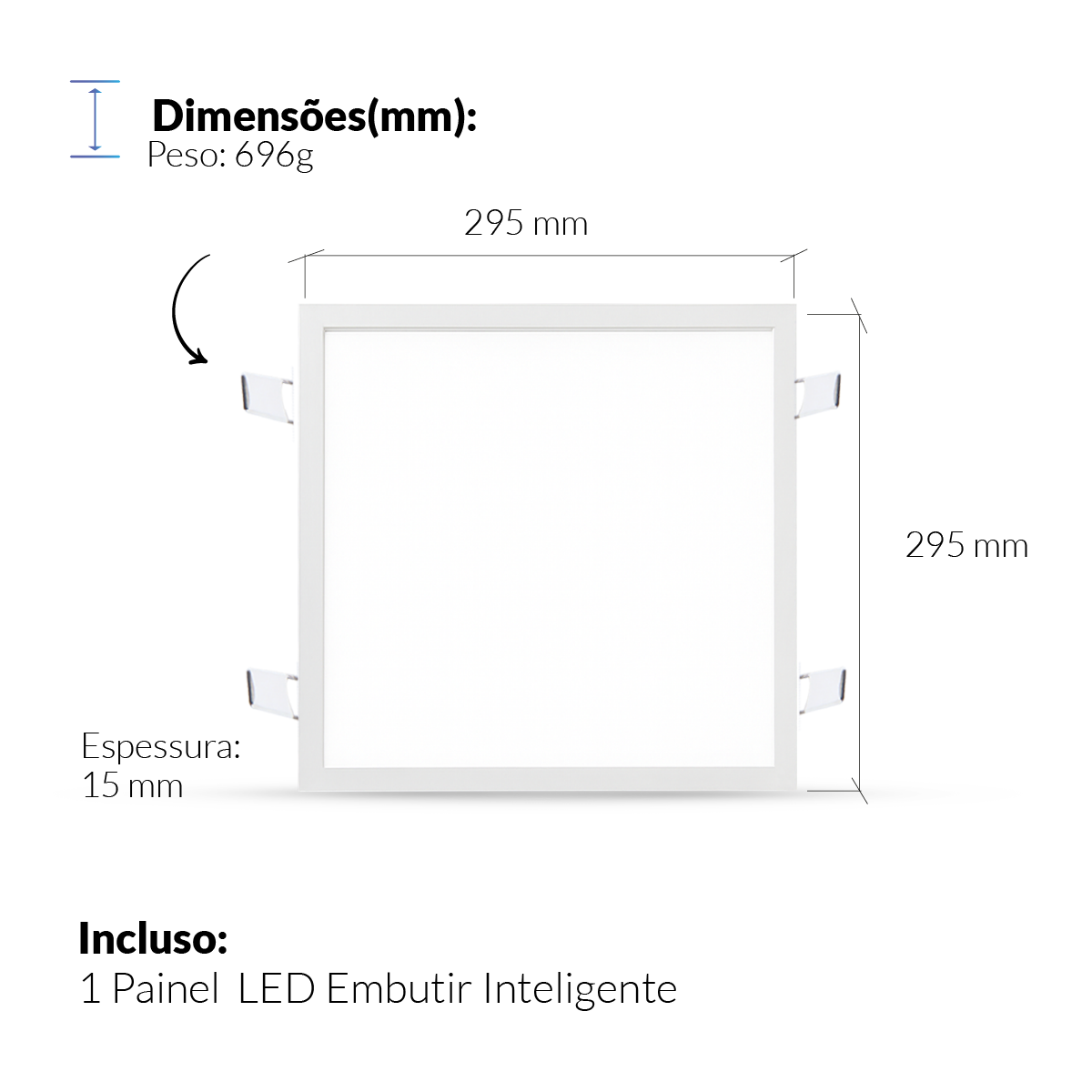 Painel LED Plafon Wifi Inteligente de Embutir Quadrado  24W Dimerizável 30cm Bivolt Neo