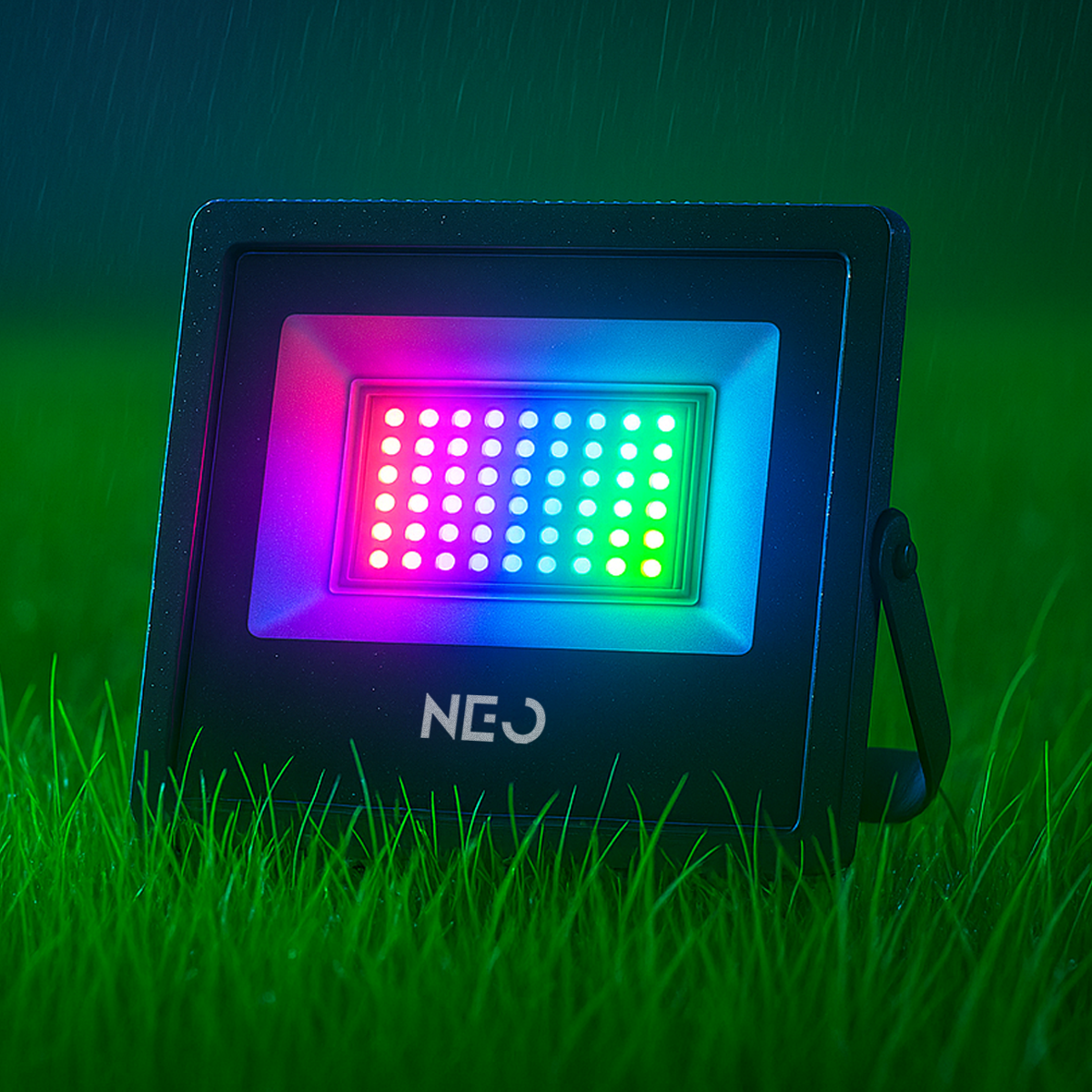Refletor Led Smart Inteligente Wi-Fi 50W RGB Colorido Bivolt IP65 Preto