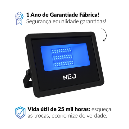 Refletor Led Smart Inteligente Wi-Fi 50W RGB Colorido Bivolt IP65 Preto