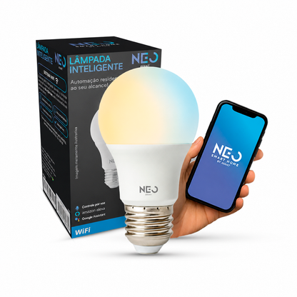 Lâmpada Led Pera Inteligente Wifi 15W Dimerizável Branco Quente a Frio E27 Bivolt Neo