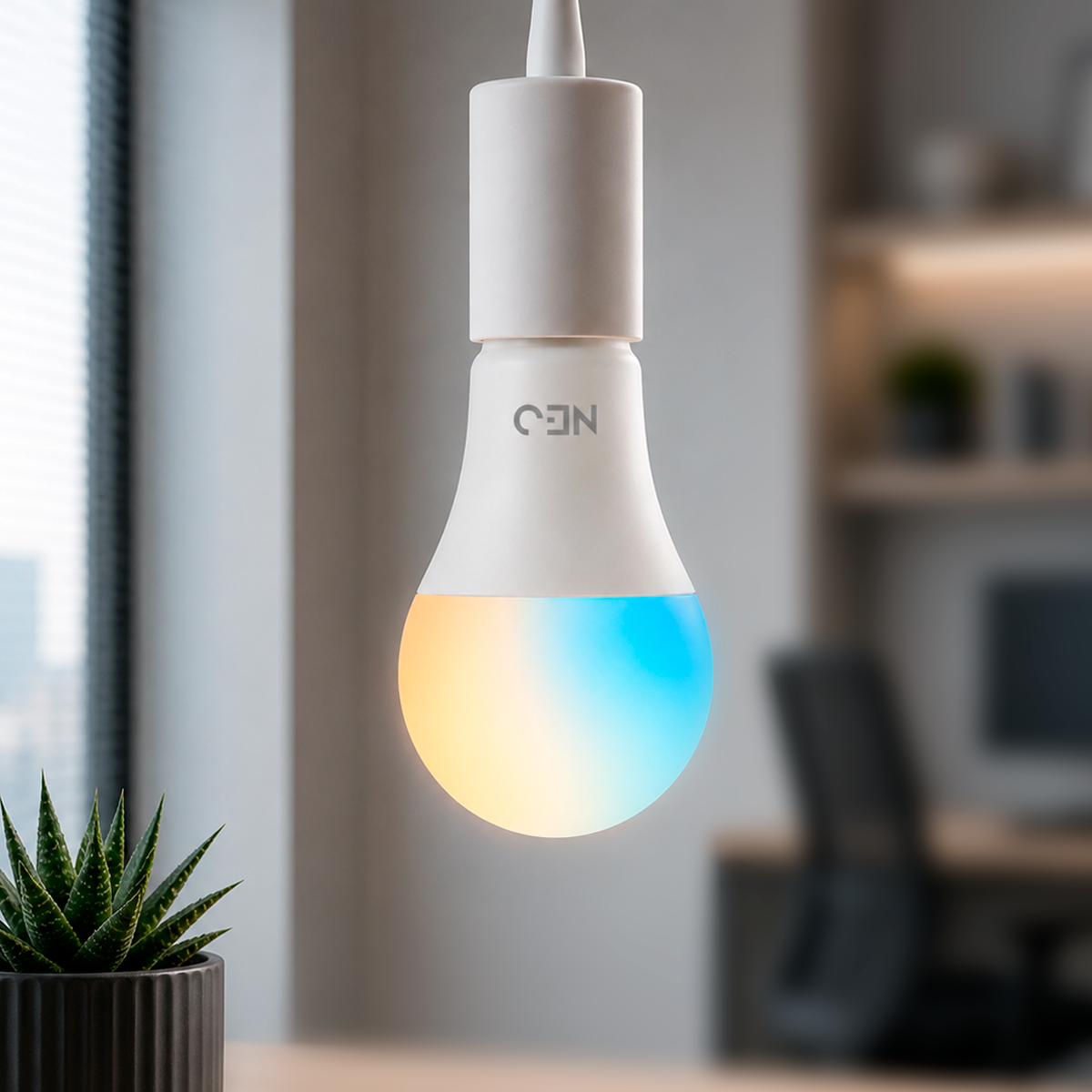 Lâmpada Led Pera Inteligente Wifi 15W Dimerizável Branco Quente a Frio E27 Bivolt Neo