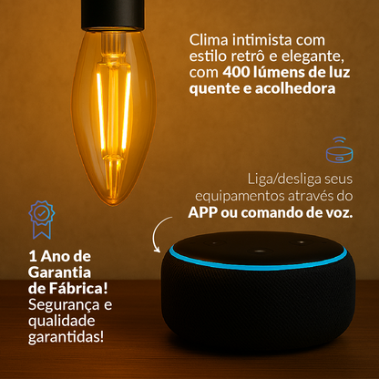 Lâmpada Led Vela Smart 4w 1800K/2700K Dimerizável E14 110v/220v Ip20 Avant Neo