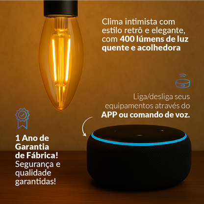 Lampada Led Vela Smart Inteligente 5w 1800K/2700K Colorido E27 110v/220v Ip20 Cod: 290772476 Avant Neo