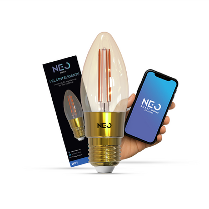 Lampada Led Vela Smart Inteligente 5w 1800K/2700K Colorido E27 110v/220v Ip20 Cod: 290772476 Avant Neo