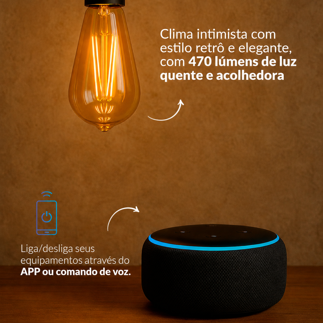 Lâmpada Led Pera Inteligente ST64 6w Dimerizável E27 Bivolt Neo