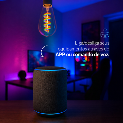 Lâmpada LED Inteligente Wifi RGB ST64 6W Dimerizável E27 Bivolt Neo