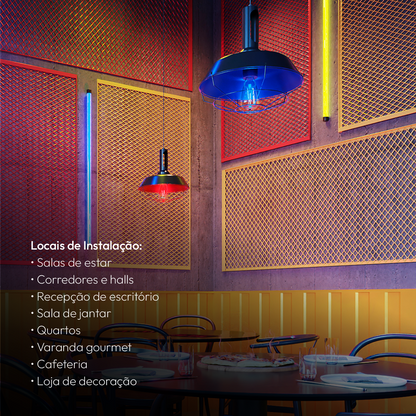 Lâmpada LED Inteligente Wifi RGB ST64 6W Dimerizável E27 Bivolt Neo
